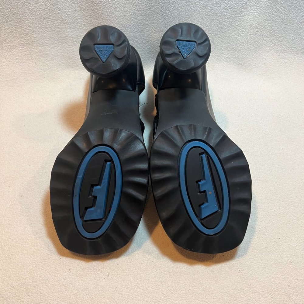 John Fluevog Mini Bebe Leather Peep Toe Heels - Women's Size 10.5 (10) - Picture 6 of 9